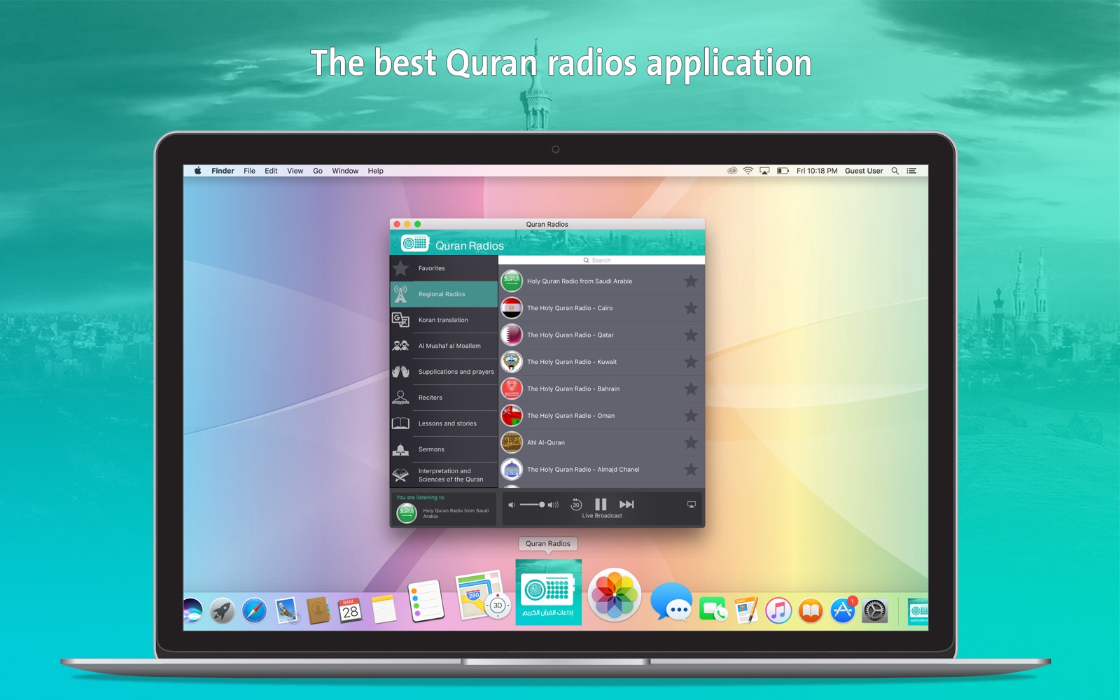 Quran Radios 1.2 : Main Window