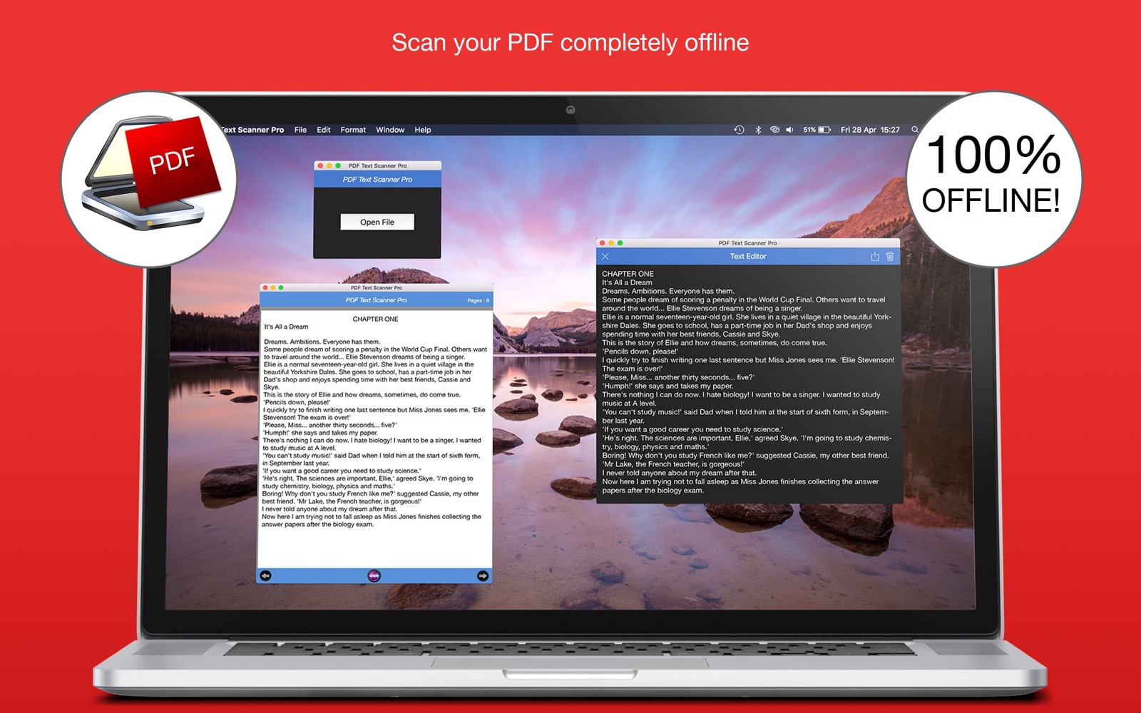 PDF Text Scanner Pro 1.2 : Main Window