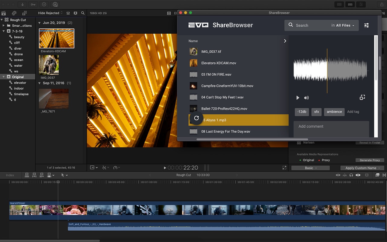 ShareBrowser FCPX Extension 1.0 : Main Window
