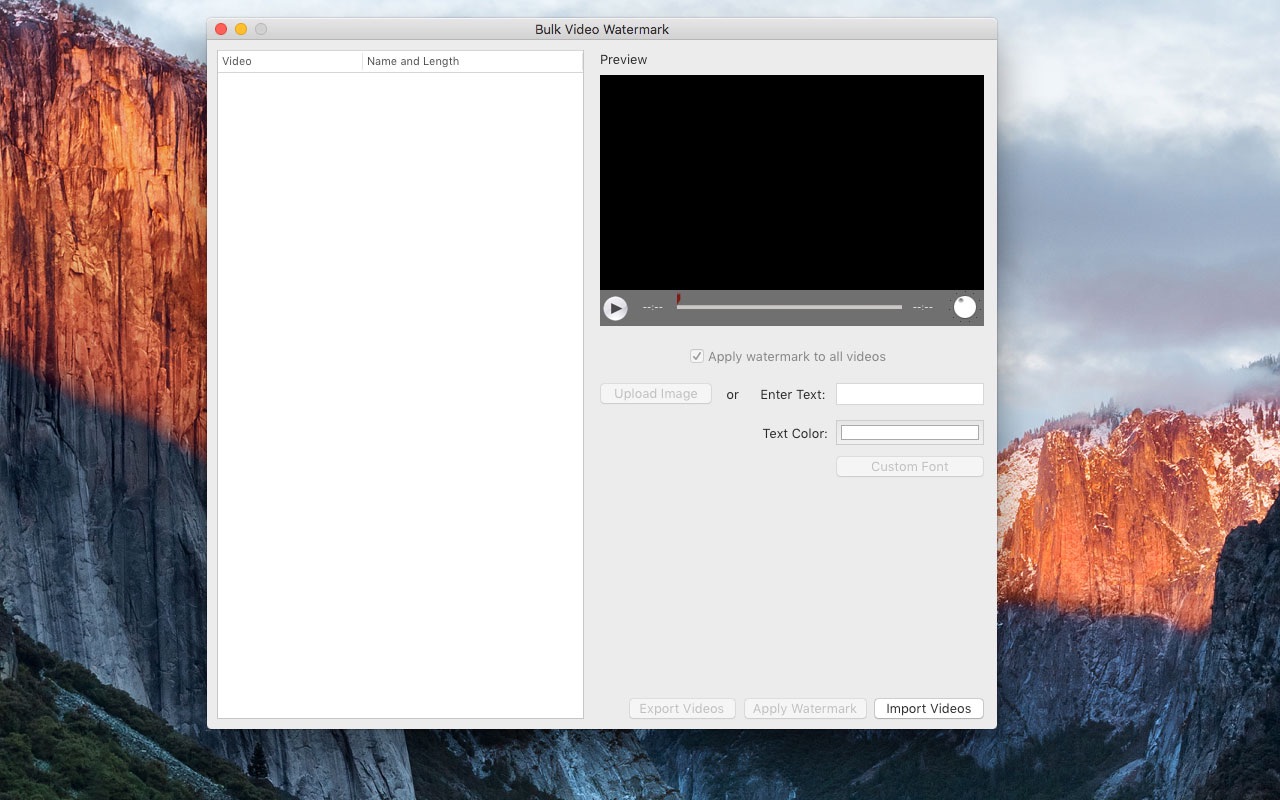 Bulk Video Watermark 1.0 : Main Window