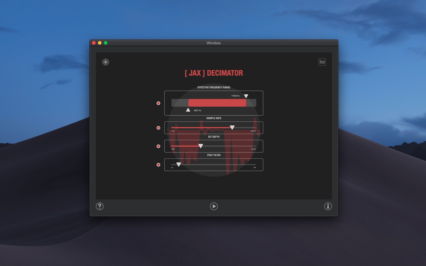 JAX Decimator 1.0 : Main Window
