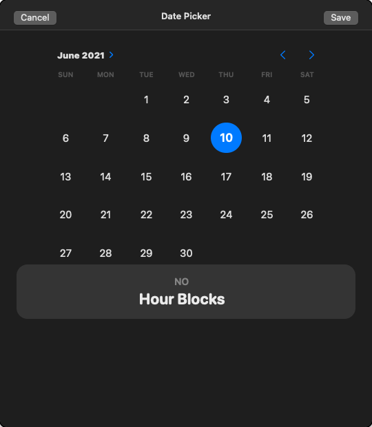 Hour Blocks 6.2 : Calendar Window