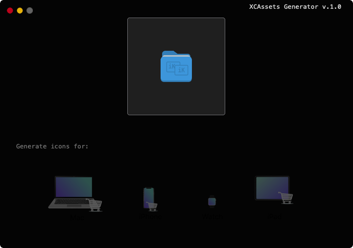 ikonik - XCAssets Generator 1.0 : Main Window