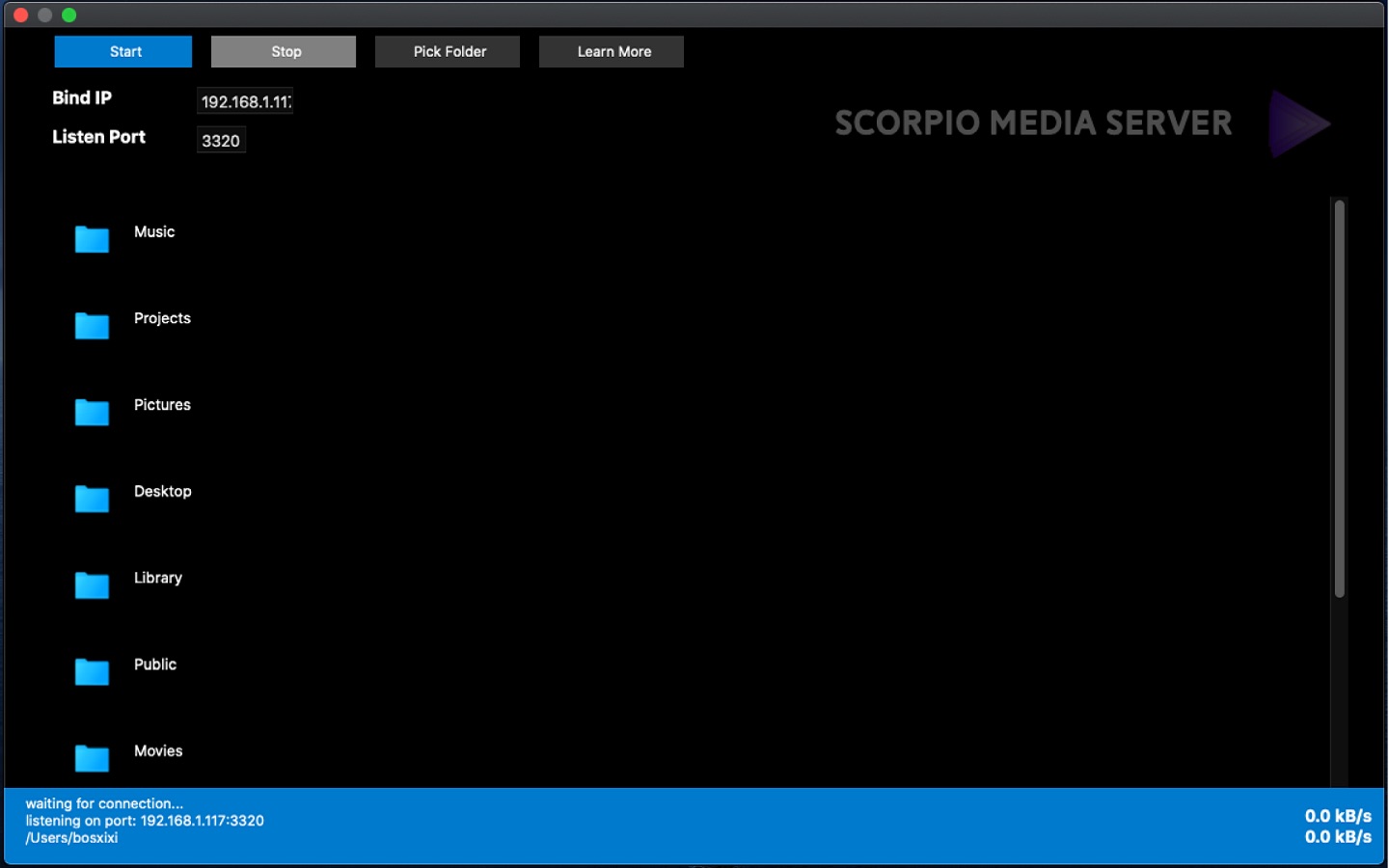 Scorpio.Media.Server 1.6 : Main Window