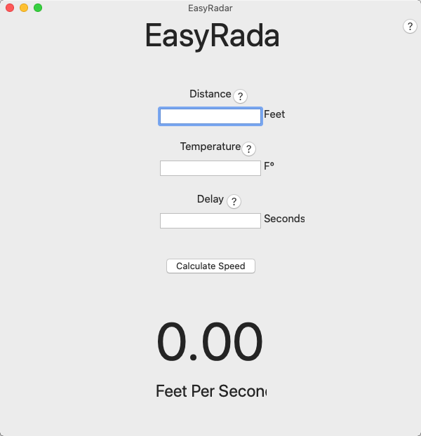EasyRadar 1.0 : Main Window