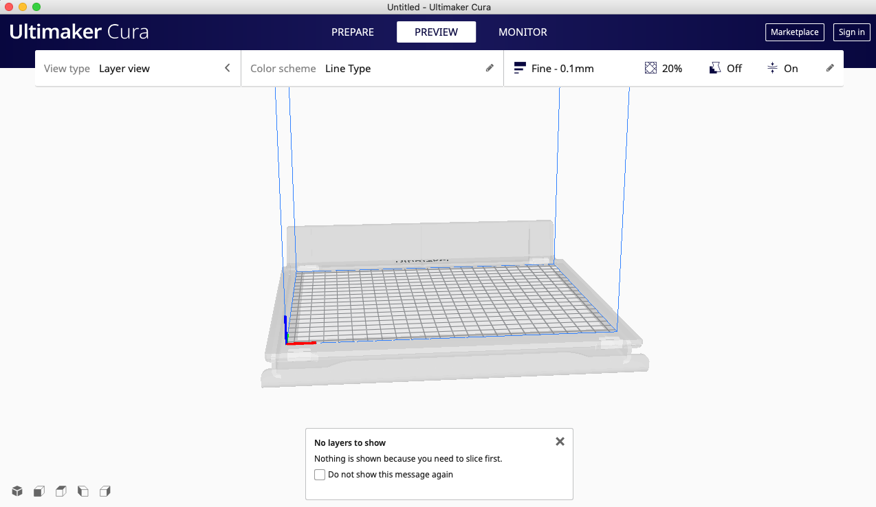Ultimaker Cura 4.9 : Preview screen