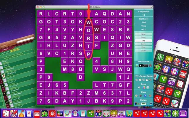 ABC Solitaire - A Brain Game of Puzzle 6.0 : Main Window