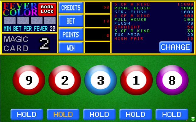 90s Video Poker 1.5 : Main Window