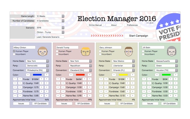 Election Manager 2016 1.2 : Main Window