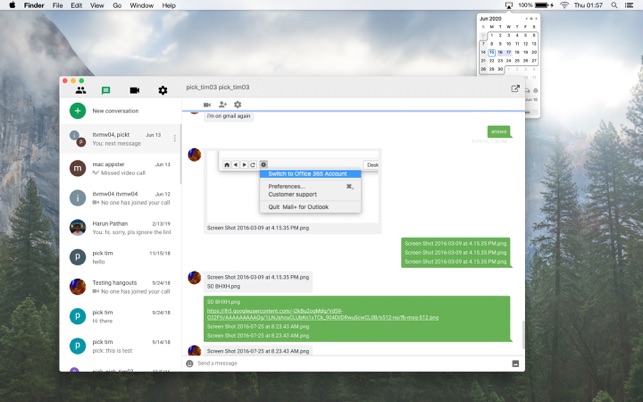 Chatty for Google Hangouts 2.2 : Main Window