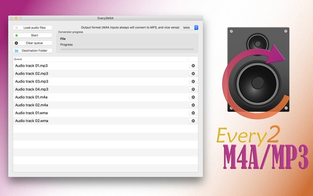 Every2M4A/MP3 1.5 : Main Window