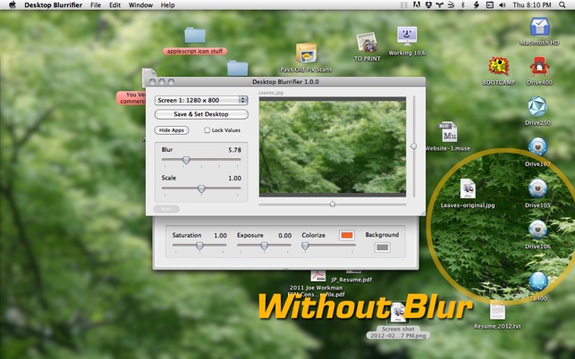 Desktop Blurrifier 2.0 : Main Window