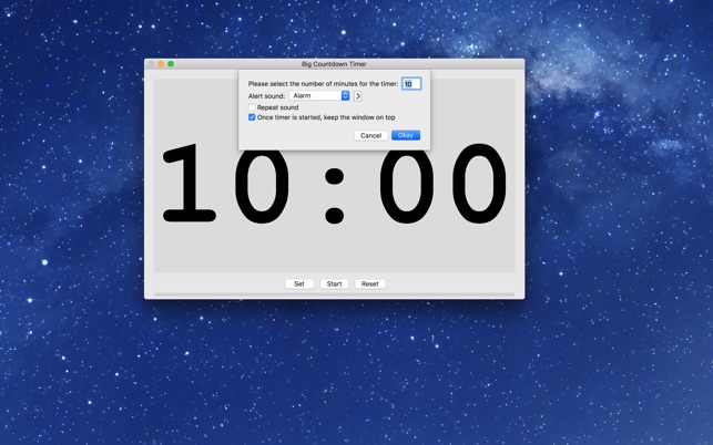 Big Countdown Timer 1.0 : Main Window