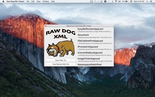 Raw Dog XML Viewer 1.8 : Main Window