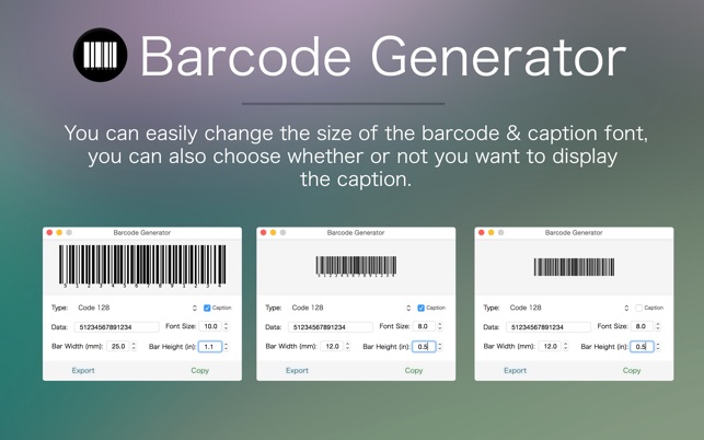 Barcode Generator / Creator 2.1 : Main Window