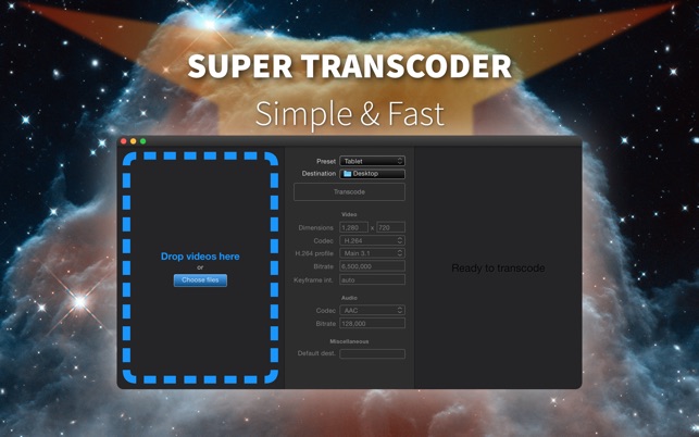 Super Transcoder 1.1 : Main Window