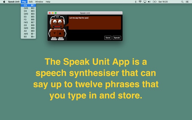 Speak Unit 1.1 : Main Window