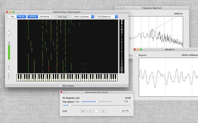 Music Spectrograph 1.2 : Main Window