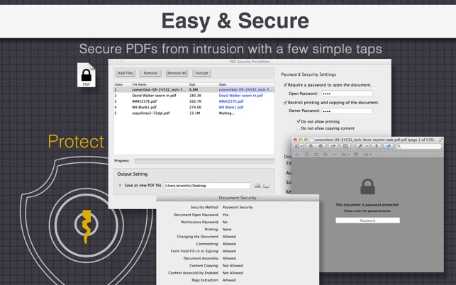 PDF Security Pro Edition 1.2 : Main Window