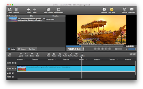 MovieMator Video Editor Mac 3.1 : Main Window