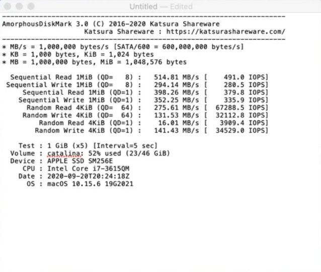 AmorphousDiskMark 3.1 : Text Log