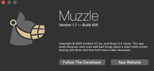 Muzzle 1.7 : Info screen
