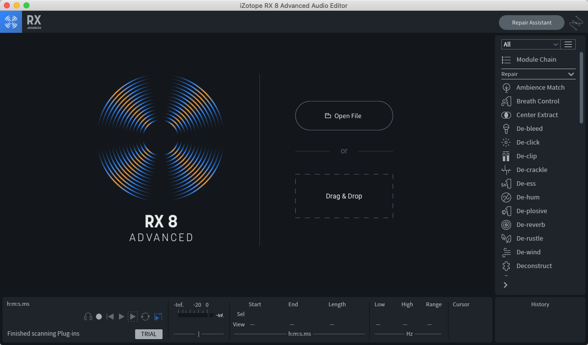 iZotope RX 8 Audio Editor 8.1 : Main Window