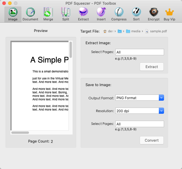 PDF Squeezer - PDF Toolbox 6.1 : Main Window