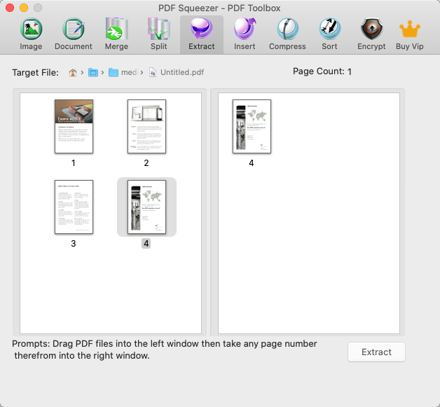 PDF Squeezer - PDF Toolbox 6.1 : Extract Page Window
