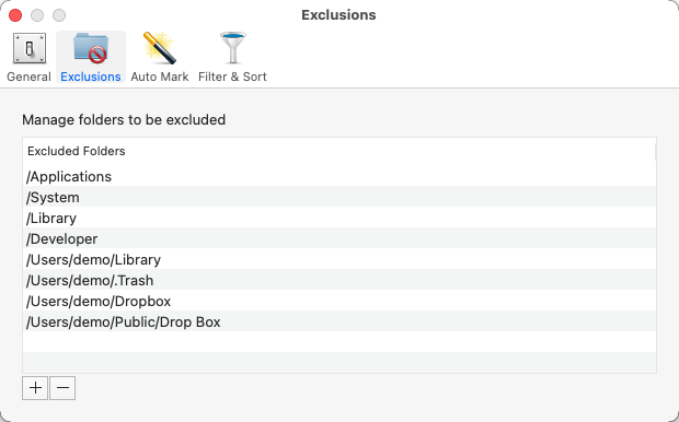 Photo Duplicate Cleaner 1.1 : Exclusions Options