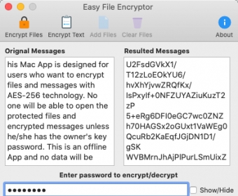 Encrypt Text Window