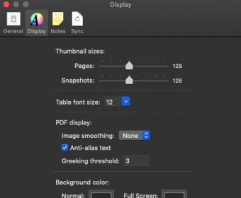 Display tab