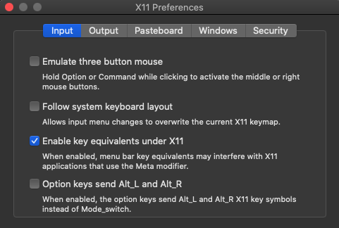 XQuartz 2.8 : Input tab