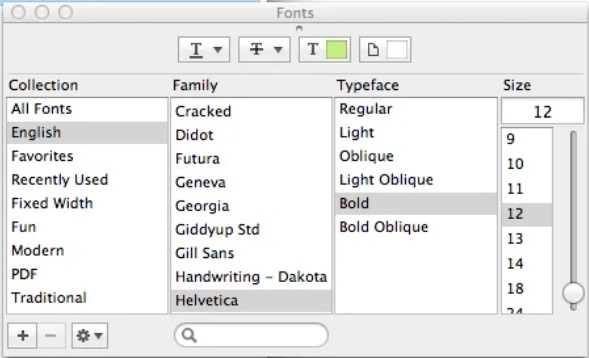 FolderToList 1.7 : Fonts Preferences