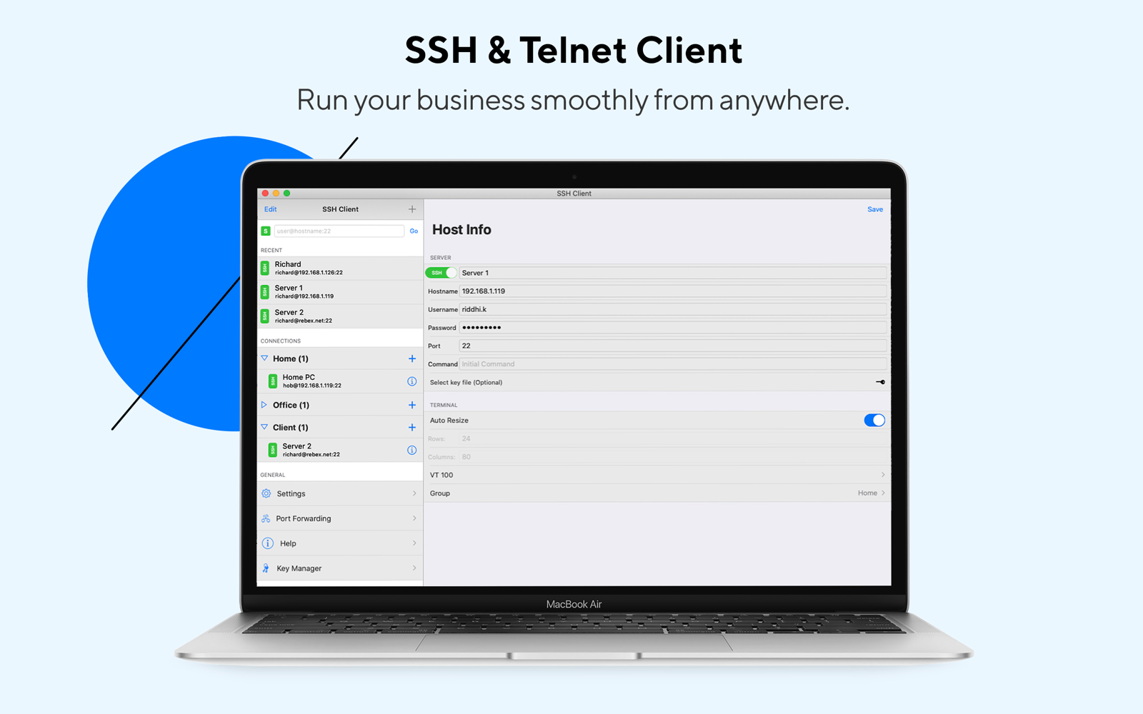 SSH Client 2.1 : Main Window