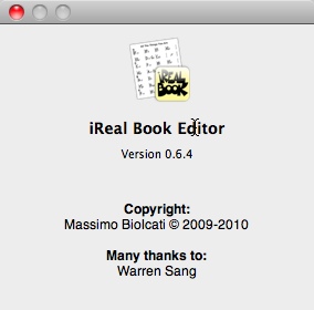 iReal Book Editor 0.6 : Main window