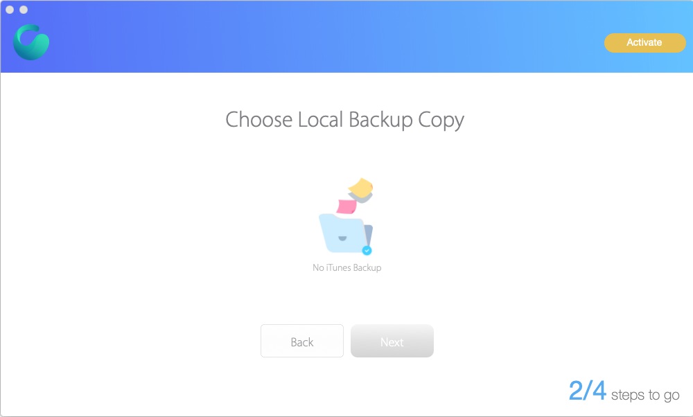 Omni Recover 3.0 : Choose Local Backup Copy
