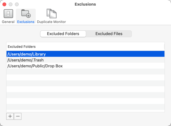 Advanced Duplicate Cleaner 1.5 : Exclusions Options
