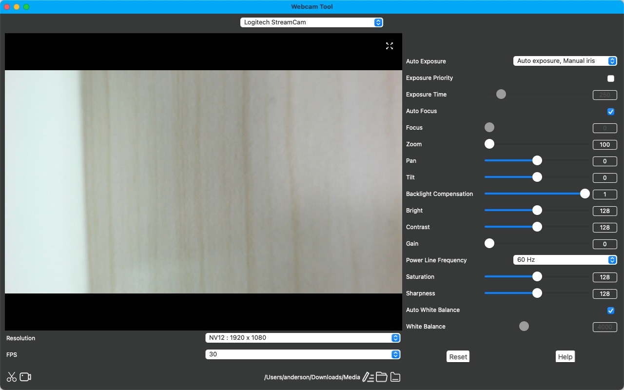 Webcam Tool 1.2 : Main Window