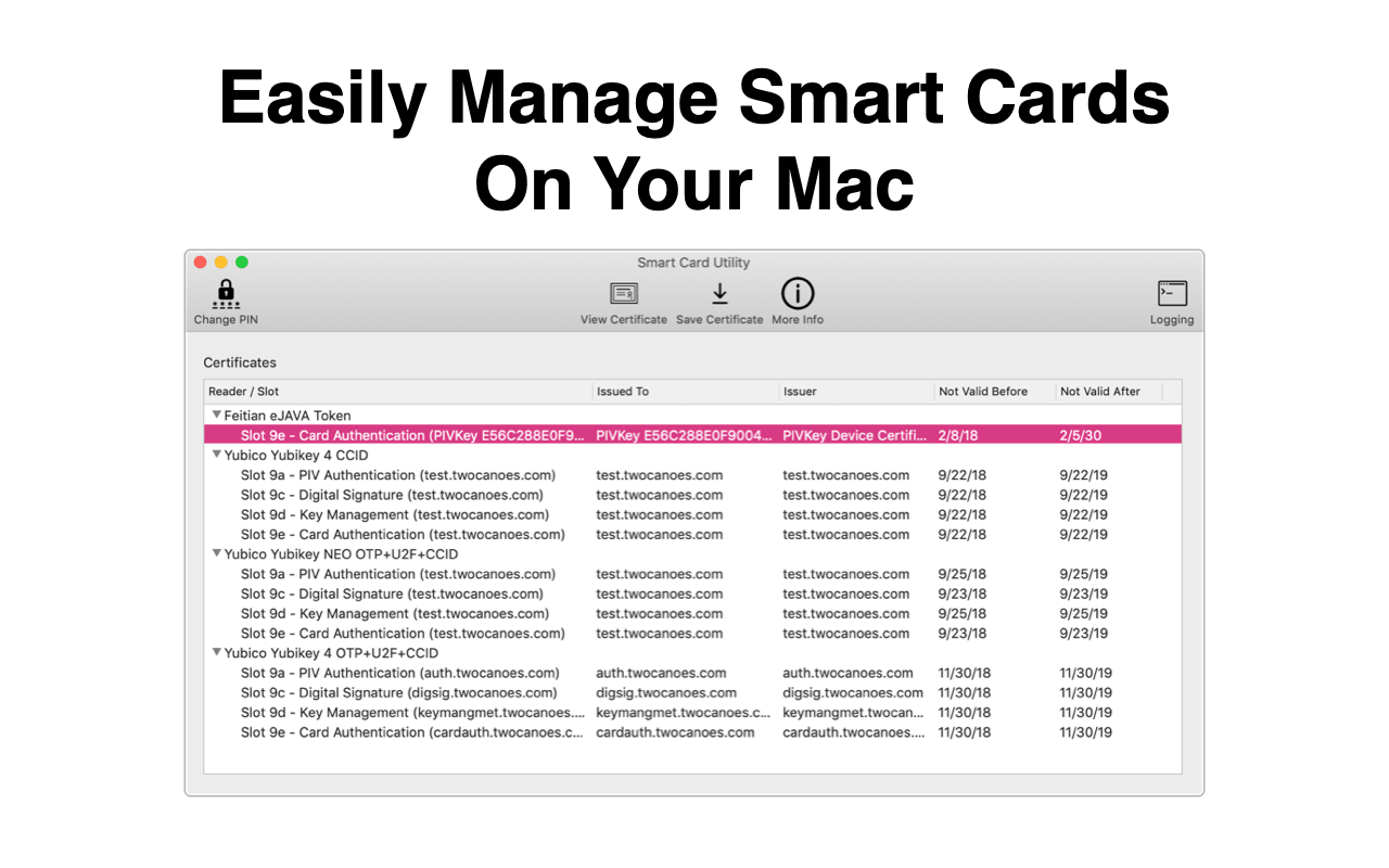 Smart Card Utility 2.7 : Main Window