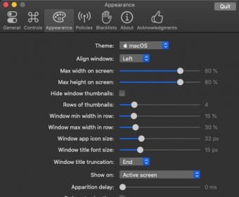 Appearance tab