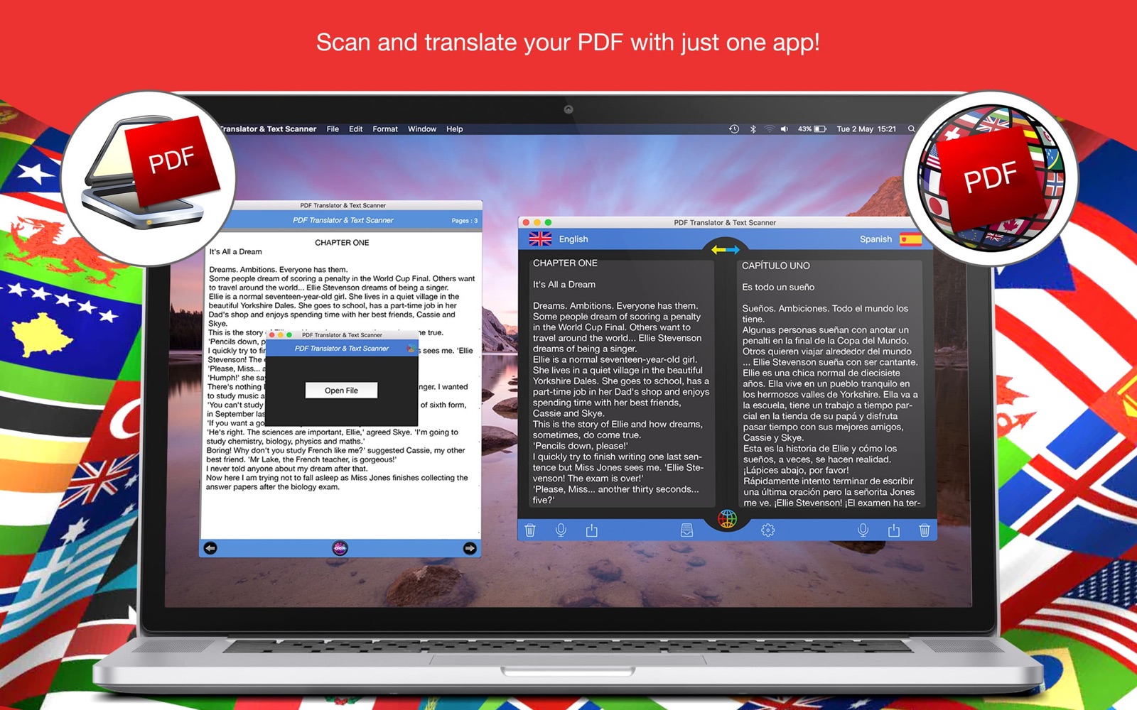 PDF Translator & Text Scanner 1.2 : Main Window