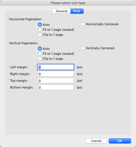 VisualDesigner 5.1 : Print Preferences
