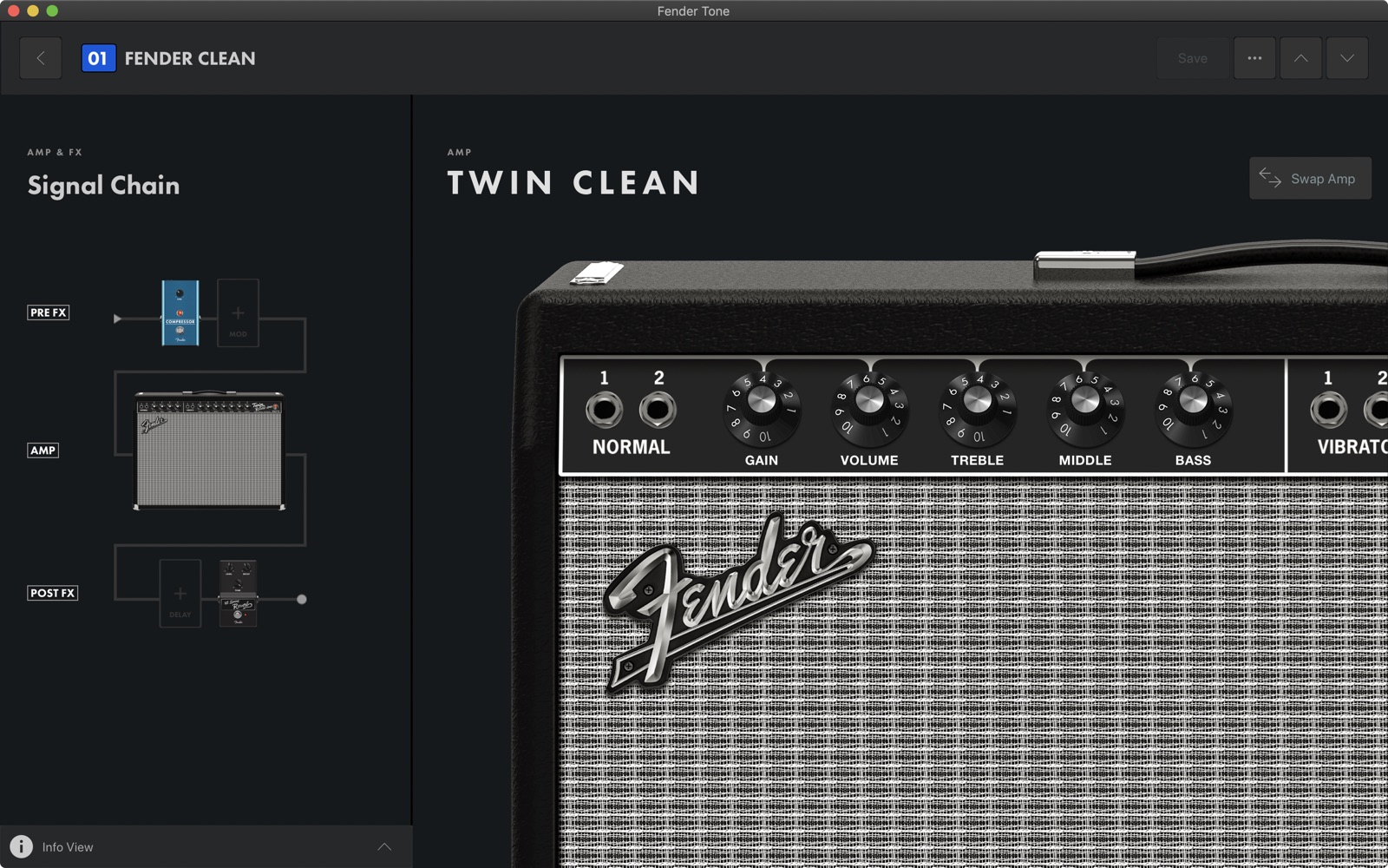 Fender Tone 1.4 : Main Window