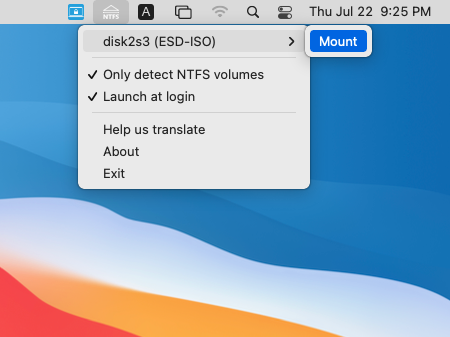 Hasleo NTFS for Mac 4.2 : Main Window