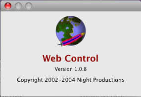 Web Control 1.0 : About Window