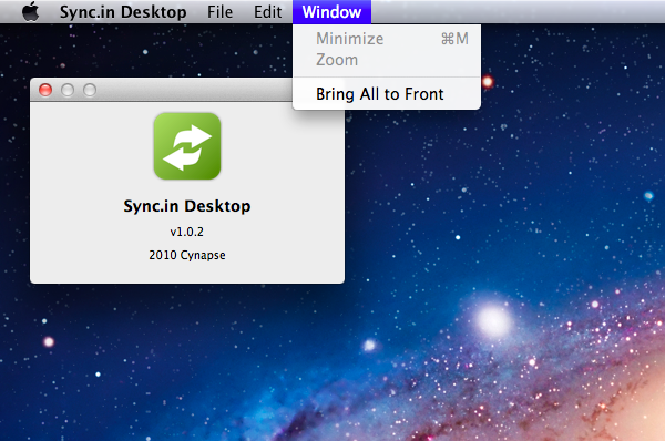 syncindesktop 1.0 : General view