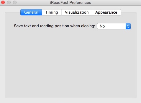 iReadFast 2.0 : Preferences Window