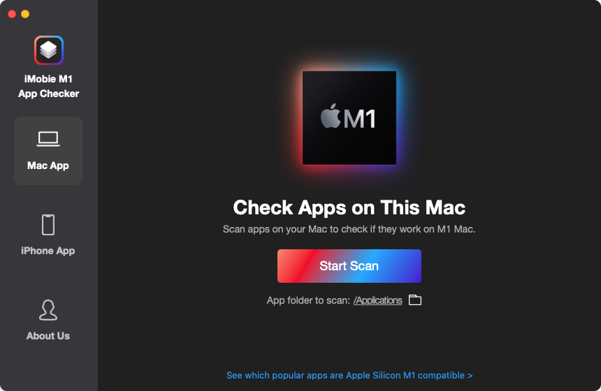 iMobie M1 App Checker 1.1 : Main Window