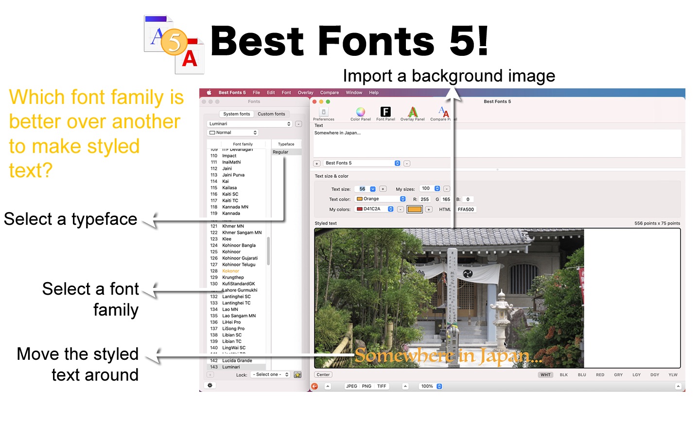 Best Fonts 5 5.1 : Main Window